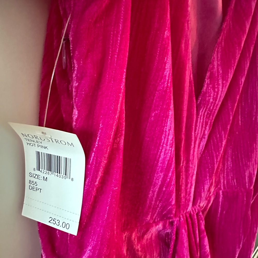 MEDIUM Women’s Saylor Tenley Pink Puff Long Sleeve Velvet Mini Dress NWT - Picture 8 of 14